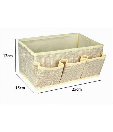 Portaoggetti Tessuto Organizer Contenitore Box Scatola 3 Tasche 25x15x12cm 79419