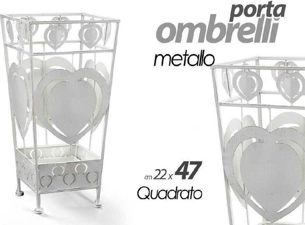 Portaombrelli Metallo Cuore Quadrato Moderno Design Casa Studio 22x47cm 657818 Casa e cucina/Arredamento/Ingresso/Portaombrelli Trade Shop italia - Napoli, Commerciovirtuoso.it