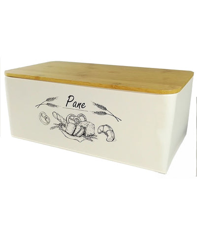 Portapane Contenitore Per Il Pane Con Coperchio In Bamboo Da Usare Come Tagliere