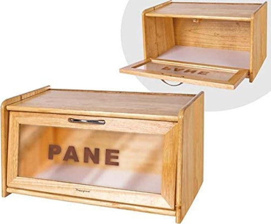 Portapane In Legno Con Vetrina In Vetro Chiusura A Calamita Contenitore 38x22x20cm Casa e cucina/Organizzazione interni/Contenitori e barattoli da cucina/Conservazione cibi/Portapane Trade Shop italia - Napoli, Commerciovirtuoso.it