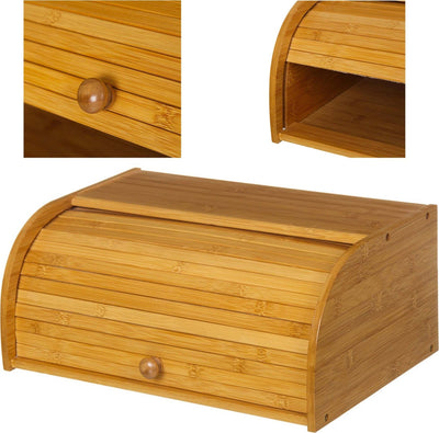 PORTAPANE IN LEGNO DI BAMBU' CUCINA CASSETTO PORTA PANE CON APERTURA SERRANDINA Casa e cucina/Organizzazione interni/Contenitori e barattoli da cucina/Conservazione cibi/Portapane Trade Shop italia - Napoli, Commerciovirtuoso.it