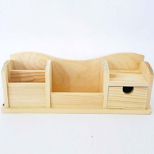 Portapenne 5 Spazi Cassetto Legno Rf_63813 Organizzatore 28x8x7cm Portaoggetti Casa, arredamento e bricolage > Arredamento > Portaoggetti Trade Shop italia - Napoli, Commerciovirtuoso.it