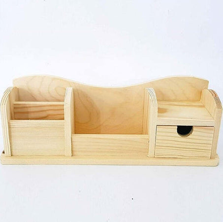 Portapenne-5-Spazi-Cassetto-Legno--63813-Organizzatore-28x8x7cm-Portaoggetti