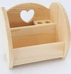 Portapenne-Tondo-Cuore-Legno-Organizzatore-Scrivania-Portaoggetti-Matite-Ufficio-Casa