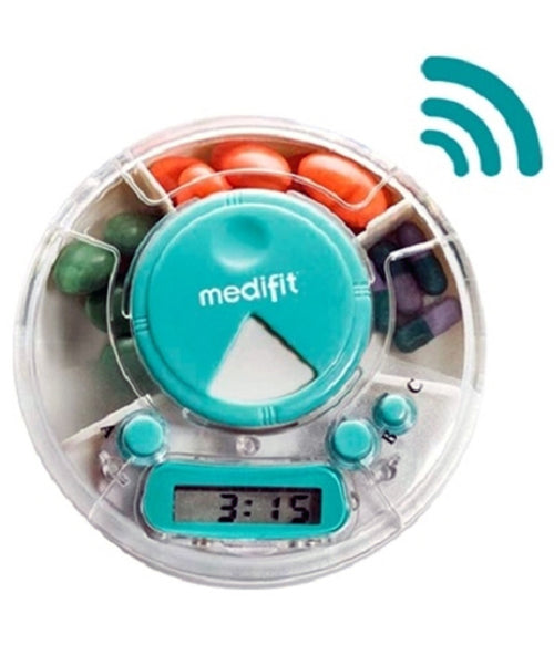 Portapillole Con Allarme Avvisatore Timer Pre-allarme Rotondo 3 Scomparti Plastica