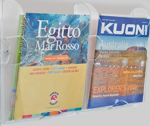 Portariviste da parete Ice - tasca A4 - Tecnostyl - set 2 pezzi Cancelleria e prodotti per ufficio/Archivio ufficio e accessori per scrivania/Accessori da scrivania e archiviazione/Portabrochure Eurocartuccia - Pavullo, Commerciovirtuoso.it