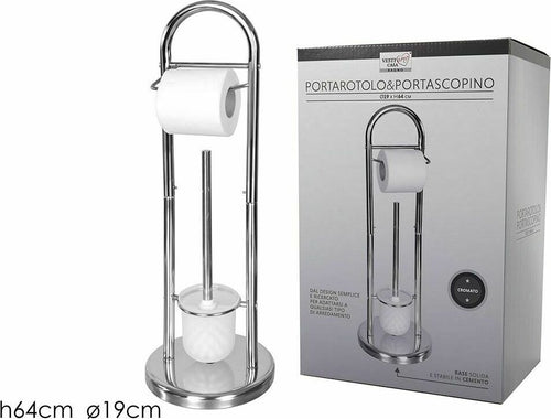 Portarotolo-Con-Scopino-e-Porta-Scopino-Acciaio-Accessori-Bagno-WC-64cm-moderno
