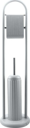 Portarotolo Con Spazzolone Porta Scopino Bagno Linear In Metallo Grigio 22x81 Cm Set da Bagno Trade Shop italia - Napoli, Commerciovirtuoso.it