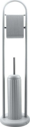 Portarotolo-Con-Spazzolone-Porta-Scopino-Bagno-Linear-In-Metallo-Grigio-22x81-Cm