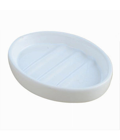 Portasapone Porta Sapone Saponetta Ovale In Ceramica Bianca Accessori Bagno 59344