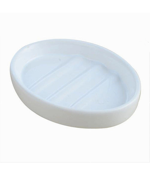Portasapone Porta Sapone Saponetta Ovale In Ceramica Bianca Accessori Bagno 59344