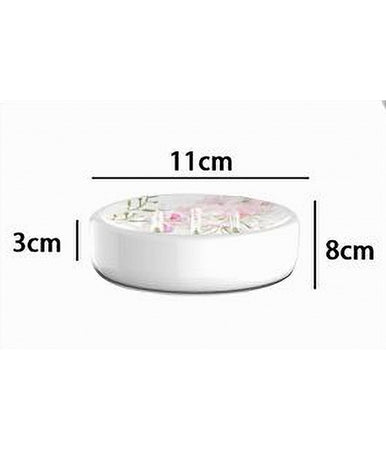 Portasapone Saponetta Accessorio Arredo Bagno Bianco Con Fiori In Ceramica 69919