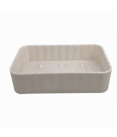 Portasapone Saponetta Da Bagno Rettangolare Bianco Rigato Accessori Arredo 79164