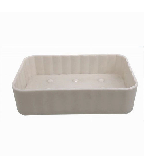Portasapone Saponetta Da Bagno Rettangolare Bianco Rigato Accessori Arredo 79164
