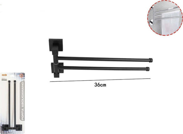 Portasciugamani Doppio In Acciaio A Due Bracci Da Parete Per Bagno Cucina Nero Casa e cucina/Bagno/Mobili da bagno/Portasciugamani/Ganci portasciugamani Trade Shop italia - Napoli, Commerciovirtuoso.it