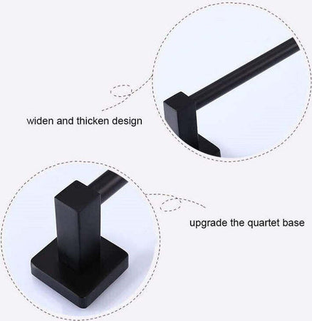 Portasciugamani In Acciaio Inox Singolo Nero Da 60 Cm Per Bagno Design Moderno Casa e cucina/Bagno/Mobili da bagno/Portasciugamani/Ganci portasciugamani Trade Shop italia - Napoli, Commerciovirtuoso.it