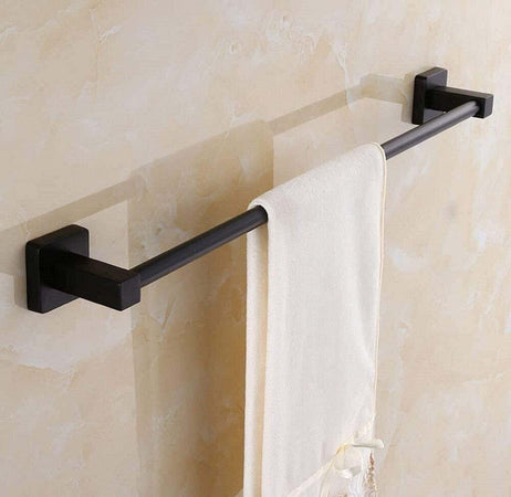 Portasciugamani In Acciaio Inox Singolo Nero Da 60 Cm Per Bagno Design Moderno Casa e cucina/Bagno/Mobili da bagno/Portasciugamani/Ganci portasciugamani Trade Shop italia - Napoli, Commerciovirtuoso.it