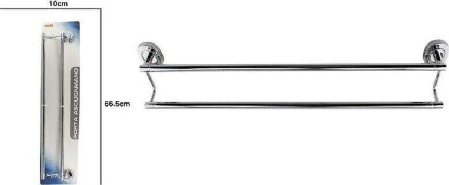 Portasciugamani Porta Asciugamano Doppio Cromato 60cm Accessorio Da Bagno 69197 Casa e cucina/Bagno/Mobili da bagno/Portasciugamani/Portasciugamani da parete Trade Shop italia - Napoli, Commerciovirtuoso.it