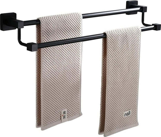 Portasciugamani Scaffale In Acciaio Nero Opaco Appendiabiti Doppio Bagno Cucina Casa e cucina/Bagno/Mobili da bagno/Portasciugamani/Ganci portasciugamani Trade Shop italia - Napoli, Commerciovirtuoso.it
