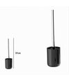 Portascopino Arredo Da Bagno Wc Toilette Nero Rigato Con Scopino Completo 69749
