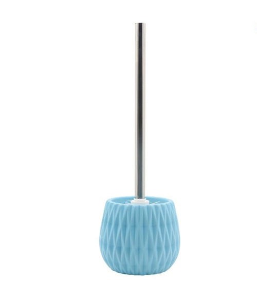 Portascopino Azzurro Lavorato Con Scopino Moderno Accessorio Arredo Bagno 79945