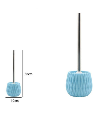 Portascopino Azzurro Lavorato Con Scopino Moderno Accessorio Arredo Bagno 79945