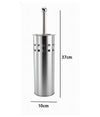 Portascopino Bagno Contenitore Spazzolone Wc In Acciaio Satinato Decorato 69442