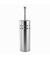 Portascopino Bagno Contenitore Spazzolone Wc In Acciaio Satinato Decorato 69442