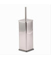 Portascopino Bagno Wc Toilette Quadrato Cromato Nero Con Scopino Completo 87461