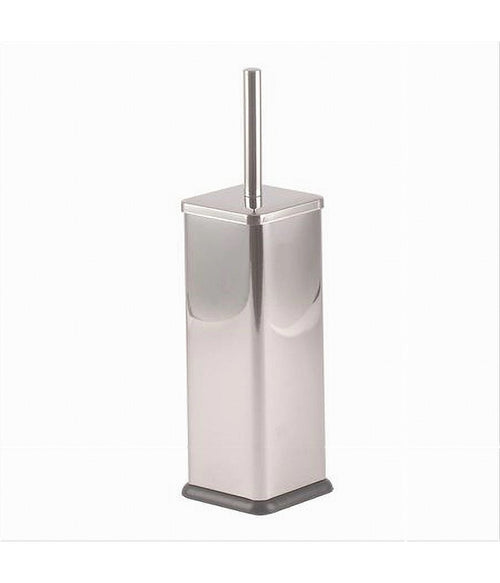 Portascopino Bagno Wc Toilette Quadrato Cromato Nero Con Scopino Completo 87461