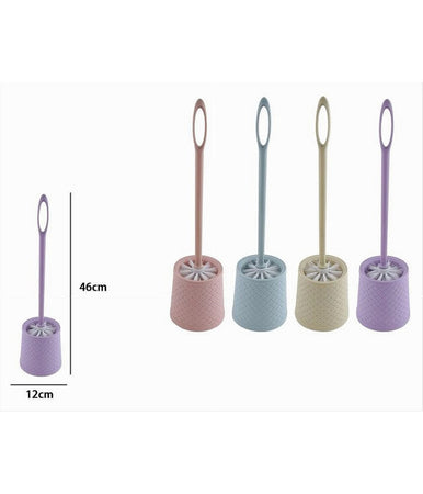 Portascopino Colorato Intreccio Rigato Per Bagno Wc Toilette Con Scopino 87268
