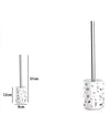 Portascopino Graniglia Bianco Multicolore Con Scopino Accessorio Arredo Bagno 69837