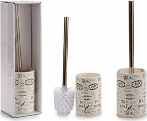 Portascopino In Ceramica Acciaio Design Scritte Spazzola Scopettino 9.6x9.6x36cm Bagno Wc Casa e cucina/Bagno/Accessori per il bagno/Accessori per il WC/Scopini e porta scopini Trade Shop italia - Napoli, Commerciovirtuoso.it