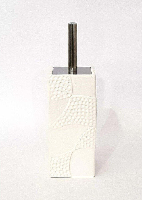 Portascopino In Ceramica Bianco Mosaico Rilievo Esy_011 Spazzola Scopettino Bagno Casa e cucina/Bagno/Accessori per il bagno/Accessori per il WC/Scopini e porta scopini Trade Shop italia - Napoli, Commerciovirtuoso.it