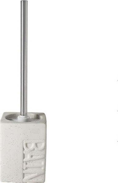 Portascopino-In-Ceramica-Bianco-Scopettino-Da-Bagno-Wc-Effetto-Pietra-40x11cm