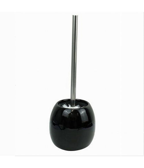 Portascopino In Ceramica Nero Con Scopino Moderno Accessorio Arredo Bagno 79251
