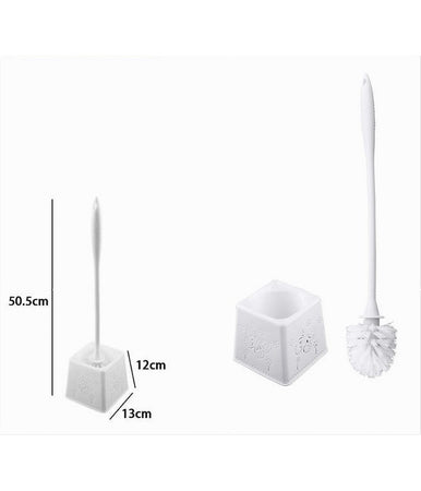 Portascopino Quadrato Decorato Bianco Per Bagno Wc Toilette Con Scopino 79824