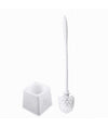 Portascopino Quadrato Decorato Bianco Per Bagno Wc Toilette Con Scopino 79824