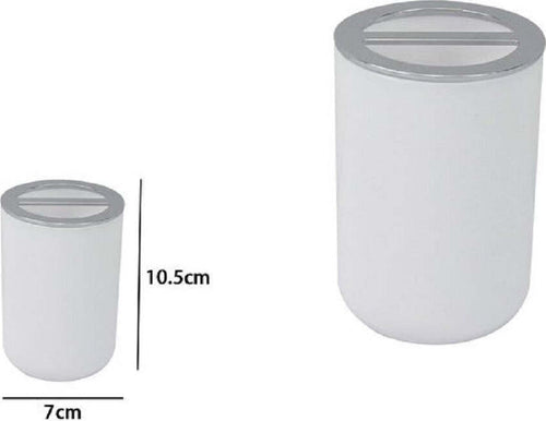 Portaspazzolini Bicchiere Accessori Bagno 2 Fori Bianco Silver Contenitore 79863 Casa, arredamento e bricolage > Accessori Bagno > Set da Bagno Trade Shop italia - Napoli, Commerciovirtuoso.it