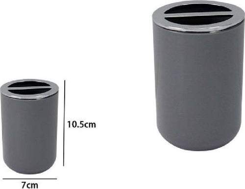 Portaspazzolini Bicchiere Accessori Bagno 2 Fori Grigio Silver Contenitore 79893 Casa e cucina/Bagno/Accessori per il bagno/Dosatori e porta accessori/Bicchieri porta spazzolini Trade Shop italia - Napoli, Commerciovirtuoso.it