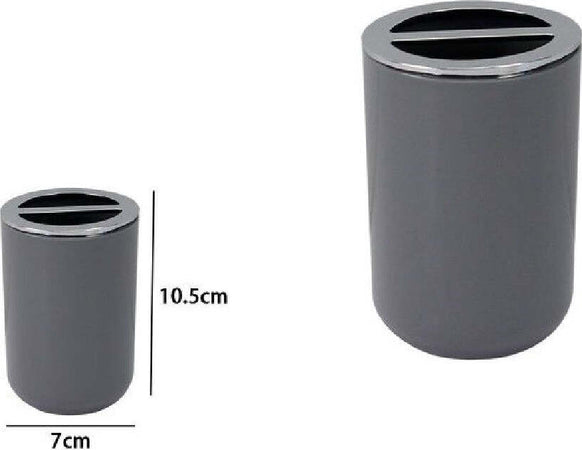 Portaspazzolini Bicchiere Accessori Bagno 2 Fori Grigio Silver Contenitore 79893 Casa e cucina/Bagno/Accessori per il bagno/Dosatori e porta accessori/Bicchieri porta spazzolini Trade Shop italia - Napoli, Commerciovirtuoso.it