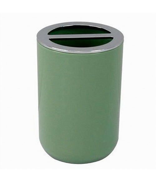 Portaspazzolini Bicchiere Accessorio Bagno 2 Fori Verde Silver Contenitore 79875
