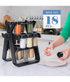 Portaspezie Girevole A 360° Con 18 Barattoli Spezie Da Cucina Con Supporto Ruota