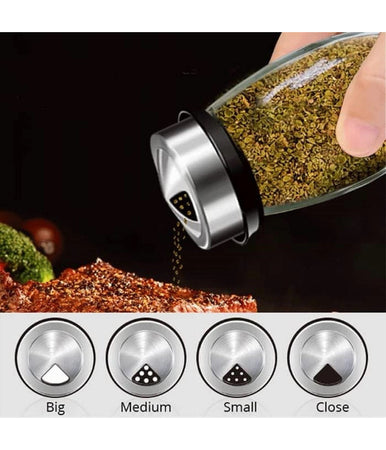 Portaspezie Girevole Con 6 Barattoli In Vetro Tappi Spargispezie Organizer Cucina