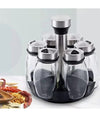 Portaspezie Girevole Con 6 Barattoli In Vetro Tappi Spargispezie Organizer Cucina