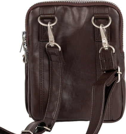 PORTER-YOSHIDA-&amp;-CO-Free-Style-borsa-a-tracolla-verticale-in-marrone-da-uomo