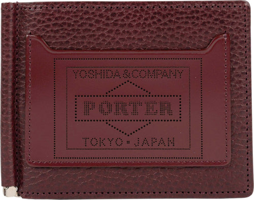 PORTER-YOSHIDA-&-CO-Glaze-portafoglio-fermasoldi-in-pelle-in-bordeaux-da-uomo