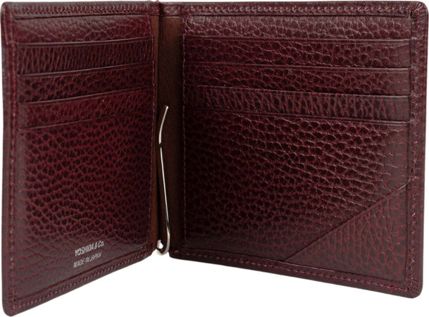 PORTER-YOSHIDA-&amp;-CO-Glaze-portafoglio-fermasoldi-in-pelle-in-bordeaux-da-uomo
