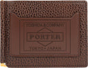 PORTER-YOSHIDA-&amp;-CO-Glaze-portafoglio-fermasoldi-in-pelle-in-marrone-da-uomo