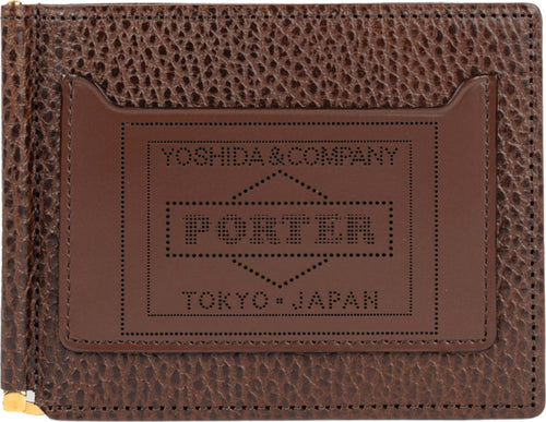 PORTER-YOSHIDA-&-CO-Glaze-portafoglio-fermasoldi-in-pelle-in-marrone-da-uomo